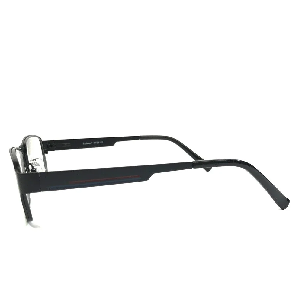 Enhance Eyeglasses Frames 4185 SBK Satin Black Rectangle Full Rim 54-17-140